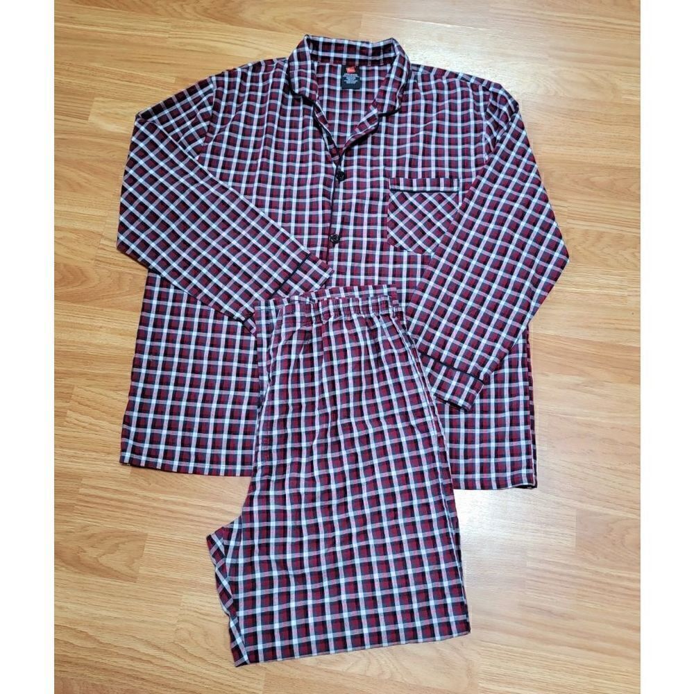 Hanes Men's Flannel PJ Set L
